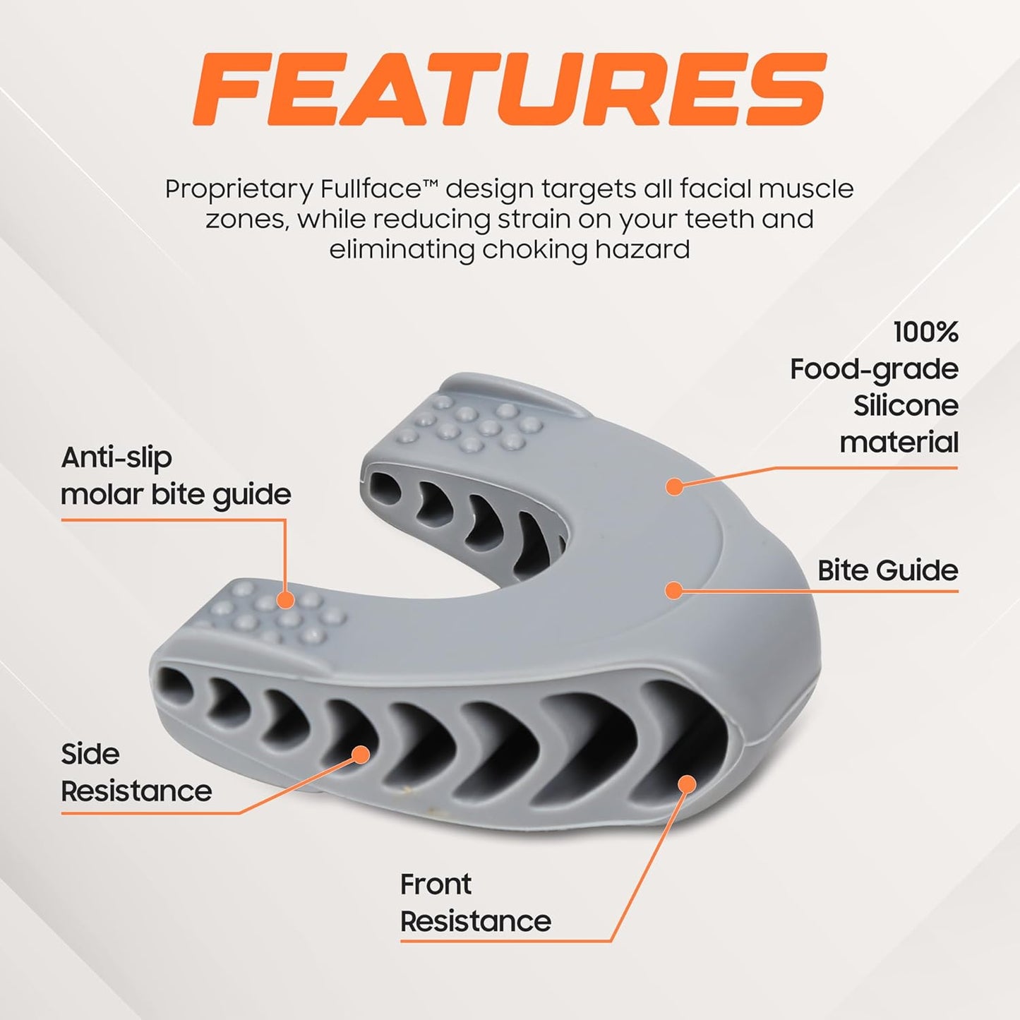 Premium Jaw Exerciser for Men & Women | 3 Resistance Levels, Silicone Jaw Trainer | Strengthen Jaw, Face & Neck Muscles, Reduce Stress & Cravings, Enhance Jawline & Chewing Power