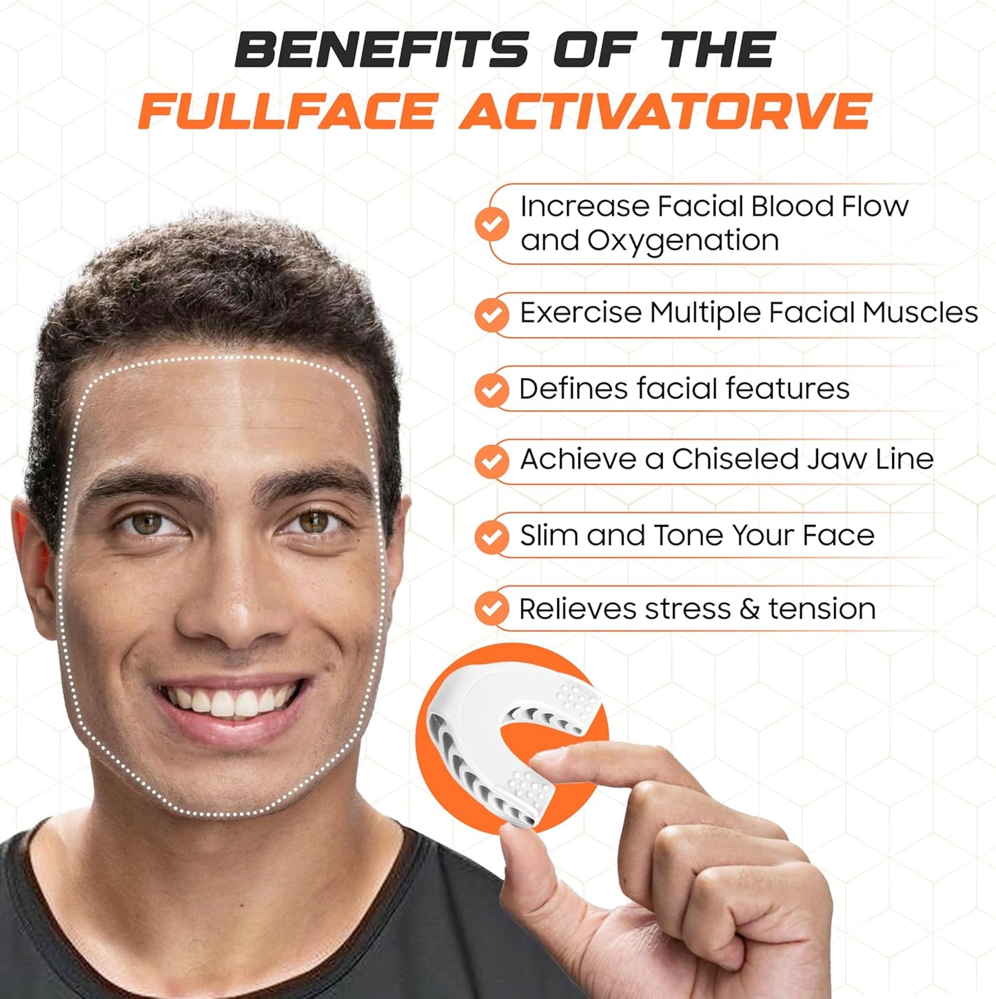 Premium Jaw Exerciser for Men & Women | 3 Resistance Levels, Silicone Jaw Trainer | Strengthen Jaw, Face & Neck Muscles, Reduce Stress & Cravings, Enhance Jawline & Chewing Power